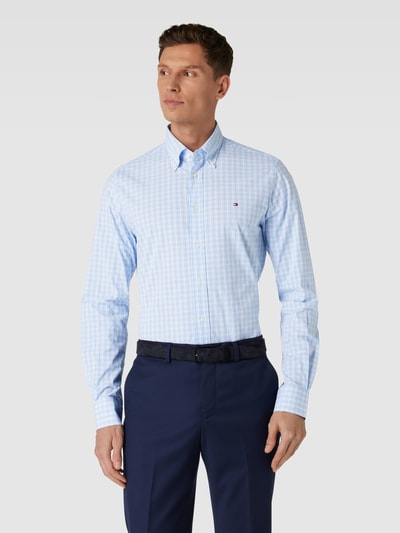 Tommy Hilfiger Regular fit zakelijk overhemd met ruitmotief Bleu - 4