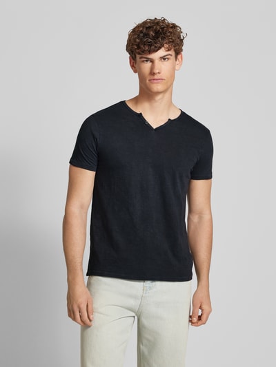 Blend T-shirt met serafinohals Zwart - 4