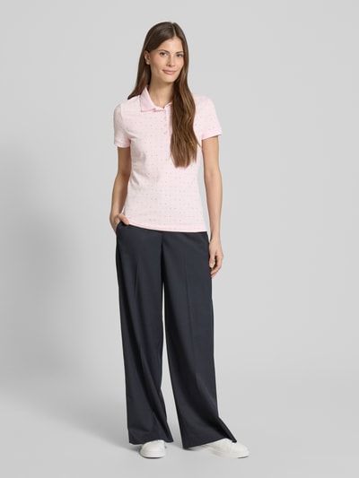 Christian Berg Woman Regular fit poloshirt met structuurmotief Rosé - 1
