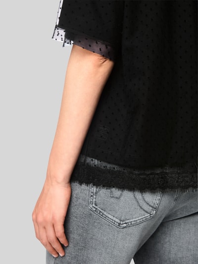 Marc Cain T-Shirt mit Glitzer-Schriftzug Black 6