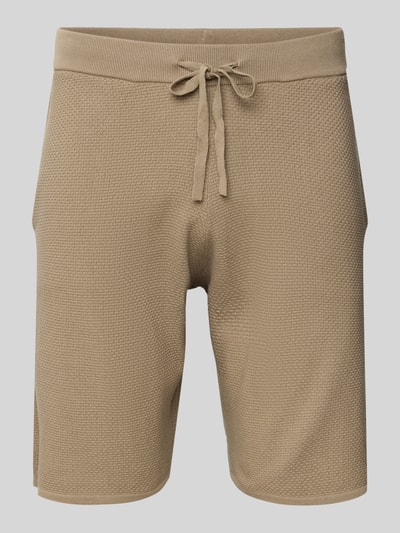 Christian Berg Men Sweatshorts mit Strukturmuster Taupe 2