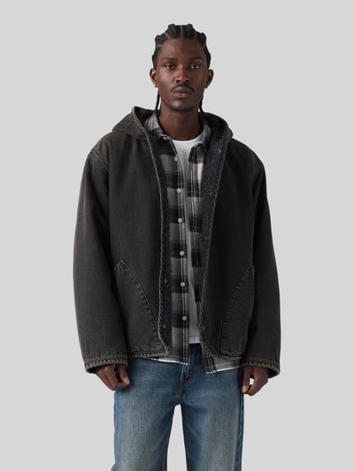 Levi's® Loose Fit Jacke aus Denim mit Kapuze und Innenfutter Black 4