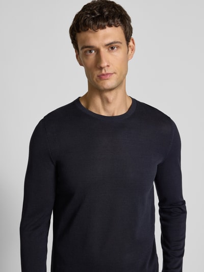 Marc O'Polo Regular Fit Strickpullover aus reiner Baumwolle - Marc O'Polo × DFB Travel Collection Dunkelblau 3