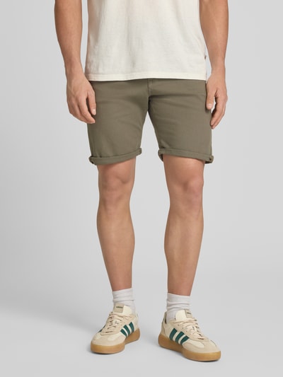 JACK & JONES Jeansshorts met omslag en steekzakken model 'RICK ALLEN' Olijfgroen - 4