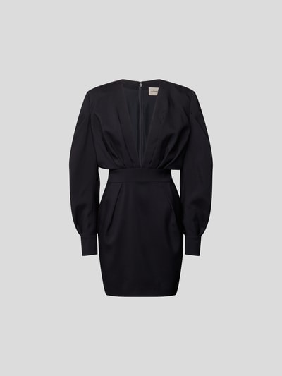 Alexandre Vauthier Midikleid mit Schulterpolstern Marineblau 2