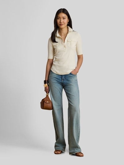 Lauren Ralph Lauren Slim Fit T-Shirt aus Baumwoll-Mix Modell 'HAIDELLE' Sand 1