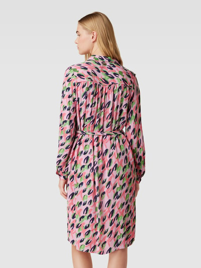 POM Amsterdam Knielanges Hemdblusenkleid mit durchgehender Knopfleiste Pink 5