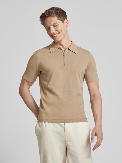 Tiger Of Sweden Poloshirt met ritssluiting, model 'Orbit' Beige - 4