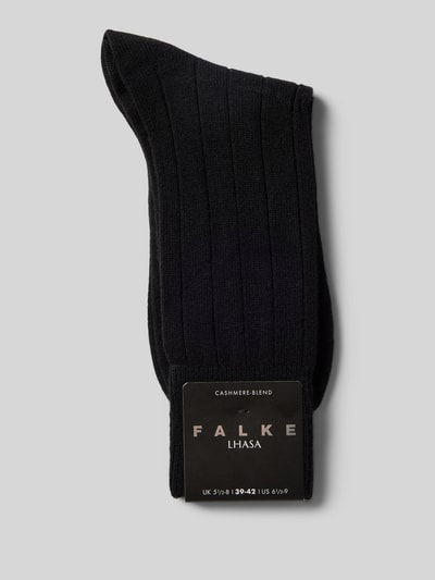 Falke Sokken met labeldetail, model 'LHASA' Zwart - 3