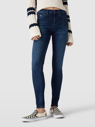 Tommy Jeans Skinny fit jeans met labelstitching, model 'NORA' Jeansblauw - 4