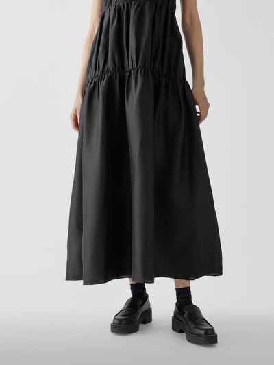 Sir Seidenkleid mit Smok-Details Schwarz 6