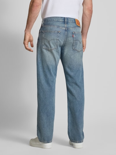 Levi's® Relaxed straight fit jeans in used-look, model '555' Lichtblauw - 5