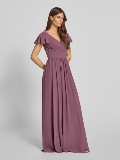 Mascara Avondjurk met V-hals Oudroze - 1