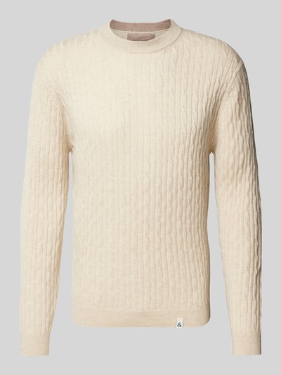 Colours & Sons Strickpullover aus Kaschmir-Mix mit Label-Details Offwhite 2