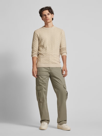 Only & Sons Gebreide pullover met structuurmotief, model 'KALLE' Beige - 1