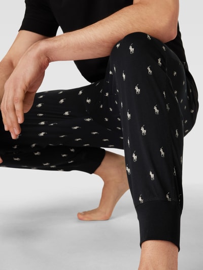 Polo Ralph Lauren Underwear Sweatpants met labelprint, model 'LIQUID' Zwart - 3
