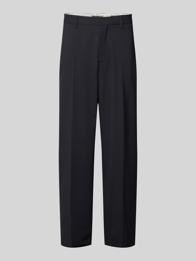 Produktfoto, schwarze Weite HOSE mit Woll-Anteil Modell 'MOSSBO DFB' von Marc O'Polo für Herren, glatte Struktur, schlichtes Design.