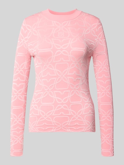 HUGO Longsleeve aus Viskose-Mix in Strick-Optik Modell 'Satero' Rosa 2