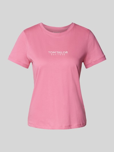 Tom Tailor Regular Fit T-Shirt aus reiner Baumwolle Pink 2