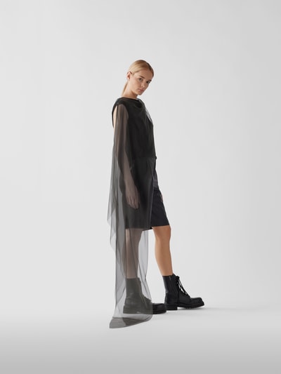 Rick Owens Blusenshirt mit semitransparentem Cape Schwarz 4