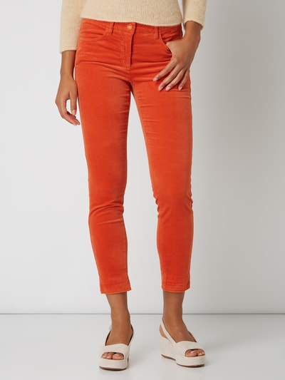 Luisa Cerano Skinny Fit Samthose Mit Offenen Beinabschl Ssen Orange