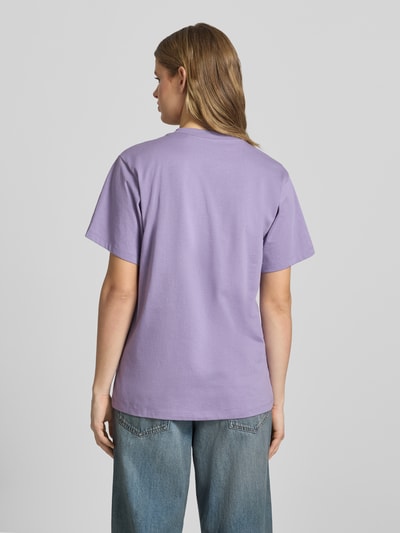 HUGO Blue T-shirt o kroju relaxed fit z czystej bawełny model „VINTAGE TEE_B_1” Purpurowy 5