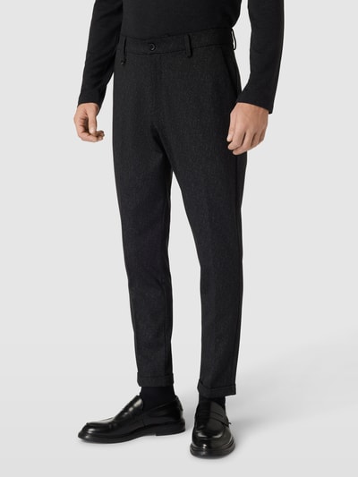 Antony Morato Super skinny fit pantalon in gemêleerde look, model 'ASHE' Zwart - 4