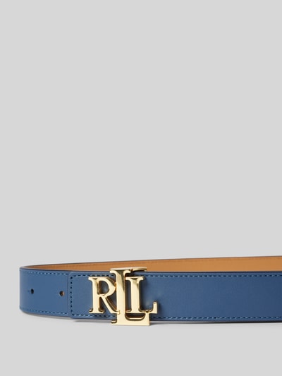 Lauren Ralph Lauren Leren riem met pinsluiting Bleu - 2