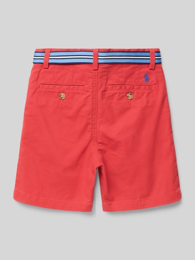 Produktfoto, Regular Fit Bermudas aus Baumwoll-Mix Modell 'BEDFORD' von Polo Ralph Lauren Kids, look: effen, gestikt logo, met riemlussen, achterzakken, mix van katoen, kleur rood