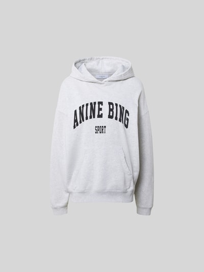 Anine Bing Oversized Hoodie mit Logo-Print Hellgrau Melange 2
