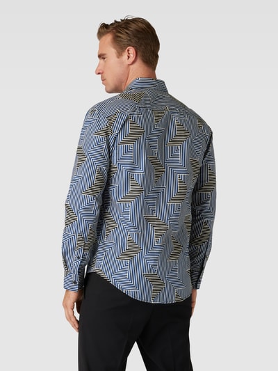 Esprit Collection Regular fit vrijetijdsoverhemd met grafisch motief Koningsblauw - 5