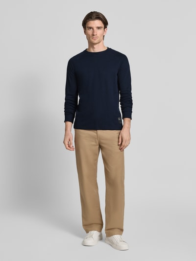 Tom Tailor Denim Regular fit shirt met lange mouwen en wafelstructuur Donkerblauw - 1