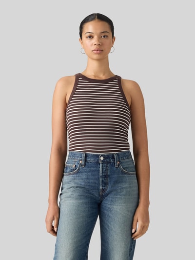 Levi's® Slim Fit Tanktop aus Baumwoll-Mix Dunkelbraun 4