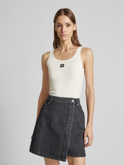 HUGO Tanktop mit Label-Patch Modell 'VEST' Offwhite 4