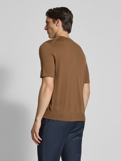 Tiger Of Sweden Bluzka z dzianiny z wełny z okrągłym dekoltem model ‘Connor’ Średniobrązowy 5