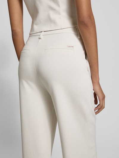 Calvin Klein Jeans Wide leg stoffen broek met steekzakken, model 'MILANO' Ecru - 3