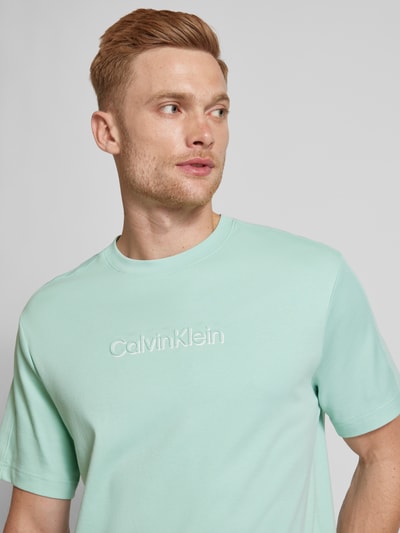 CK Calvin Klein T-shirt z detalem z logo Miętowy 3