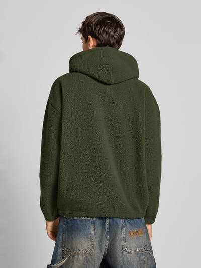 Levi's® Hoodie met teddybont, model 'COZY UP' Donkergroen - 5