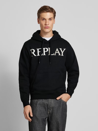 Replay Hoodie mit Label-Print Black 4