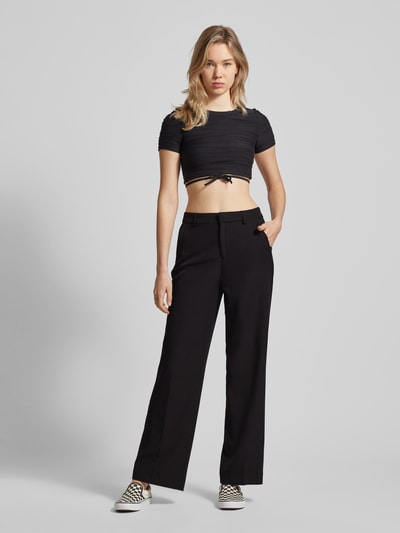 Only Stoffen broek met bandplooien, model 'BERRY' Zwart - 1