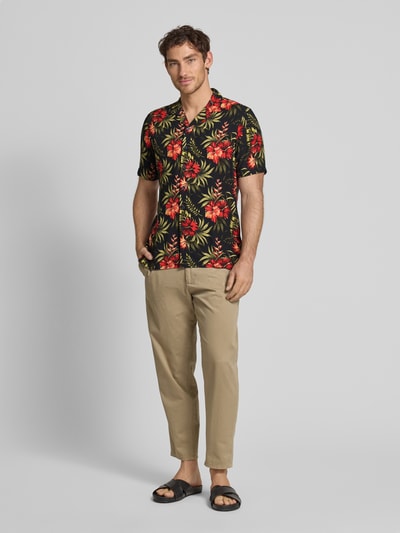Jake*s Koszula biznesowa o kroju slim fit z listwą guzikową Czerwony 1