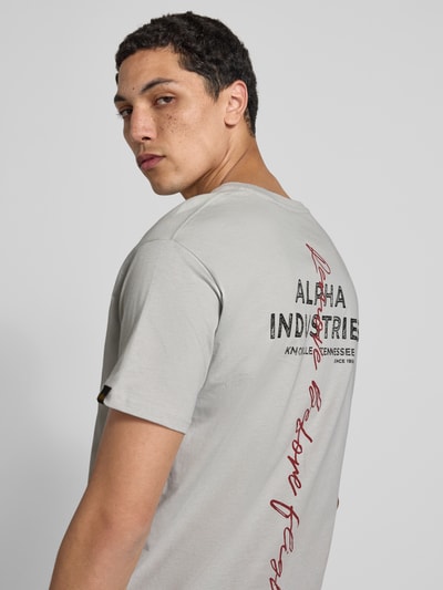 Alpha Industries T-shirt z nadrukiem z logo Jasnoszary 3