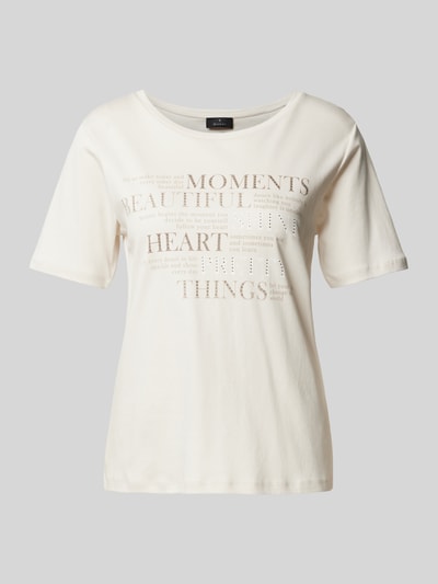 monari T-Shirt mit Statement-Print Beige 2