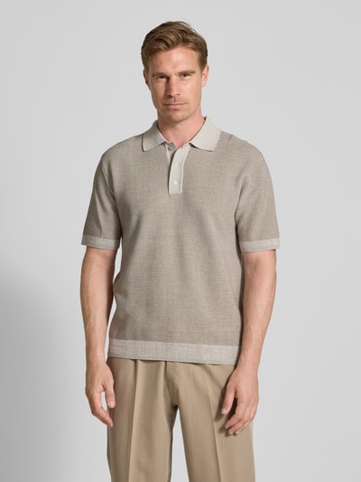 Drykorn Regular Fit Poloshirt mit Strukturmuster Modell 'TAMIAN' Sand 4