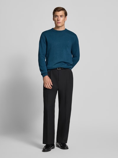 Christian Berg Men Gebreide pullover met ribboorden Smaragdgroen gemêleerd - 1