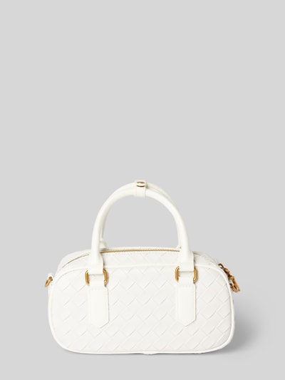 Seidenfelt Handtasche in Flecht-Optik Modell 'KINNA BOWLING BAG' Weiss 4