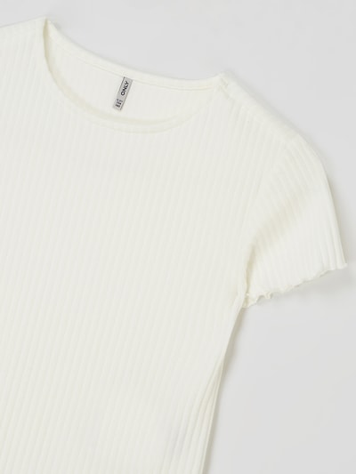 Only T-Shirt mit Muschelsaum Modell 'Nella'  Offwhite 2