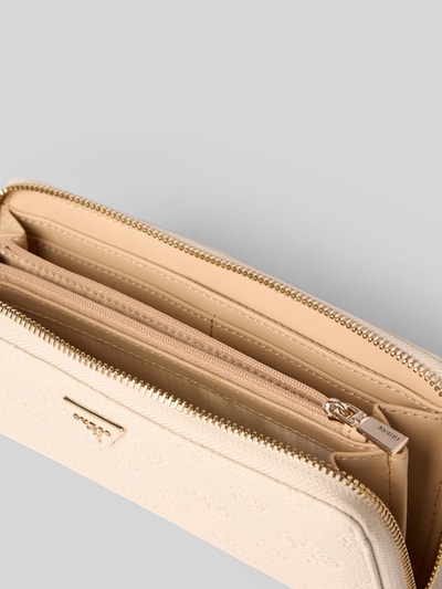 Produktfoto, Portemonnaie in Leder-Optik Modell 'BLAKE' von GUESS, Beige mit Logo-Detail, Reißverschluss und strukturierter Oberfläche, Damen Portemonnaie