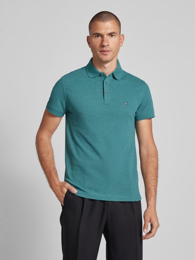 Tommy Hilfiger Koszulka polo o kroju slim fit z wyhaftowanym logo Butelkowy zielony 4