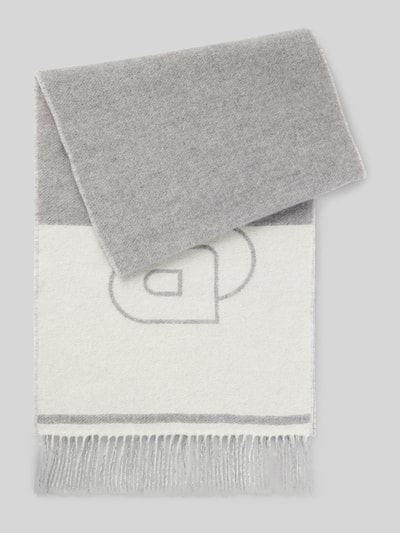 BOSS Szal z mieszanki wełny model ‘VIANNA’ Jasnoszary 2